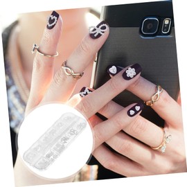 PACKOVE Heart Shaped Nail Art Pearls Stereoscopic Nail Decoration Supplies for DIY Manicure Bright Color Nail Embellishments for Women Versatile Use for Crafts and Nail Art