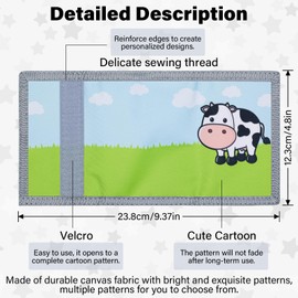 JONYEE Kids Wallet for Boys Girls 3-14, RFID Trifold Novelty Wallet with Zipper and Key Chain, Outdoor Purse with Coin Pocket and ID Window, Card Holders for Toddler Children Gifts -Cow