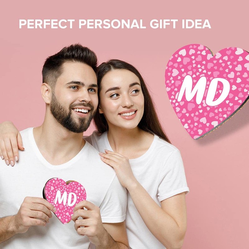 1 x Heart Coaster - Letters MD Pink Hearts Love