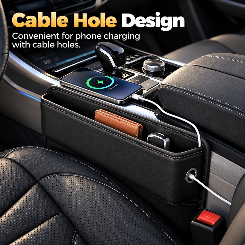 Car Seat Gap Organizer for Everyday Essentials – PU Leather
