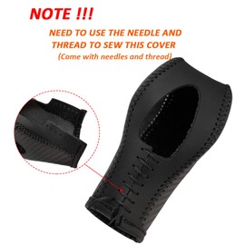 DEYTOP Funda para pomo de palanca de cambios para Fusion / Escape / Focus / Fiesta Auto de cuero para EcoSport / Transit / C-Max Accesorios (fibra de carbono con costuras negras)