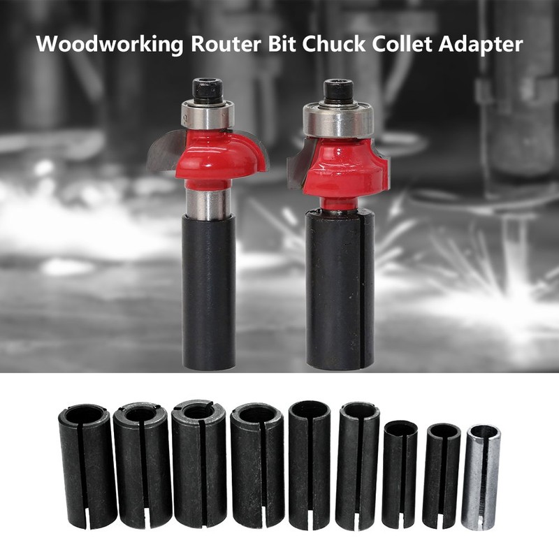 High Precision Router Bit Chuck Collet Adapter Woodworking Split Bushing