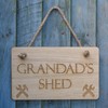 Grandad's Shed Plaque, Wooden Sign, Birthday Gift, Garden Sign Plaque,