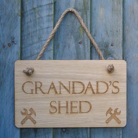 Grandad's Shed Plaque, Wooden Sign, Birthday Gift, Garden Sign Plaque, Door Sign, Create a Sign