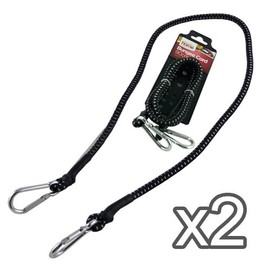 PACK OF 2 - LONG / SHORT BUNGEE CORD STRAP WITH CARABINER CLIP - HEAVY DUTY - LONG SIZE : 150 CM - SHORT SIZE : 90 CM - ELASTIC STRAP (SHORT BUNGEE CORD)
