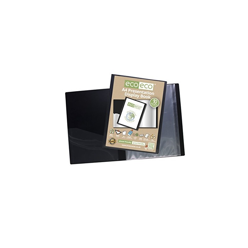 Lotus A4 Black Presentation Display Book - 10 Pocket Folder