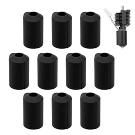 k2 Plus Silicone Sock，xirbbo 10 pcs 3D Printer k2 Plus Hi Hotend Parts Silicone Sock Accessories,Black K2 Plus Hotend Silicone Cover, for K2 Plus Extruder Hotend Protection