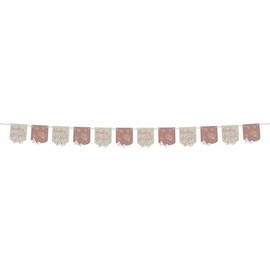 Folat 25000 Shower Decoration, Baby Shower, Pink, White Bunting Blooming Baby Girl-6 Metres, Multicoloured