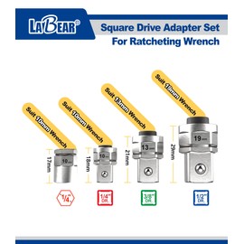 LABEAR - socket wrench adapters, Ratcheting Wrench to Square Drive Adapter Set