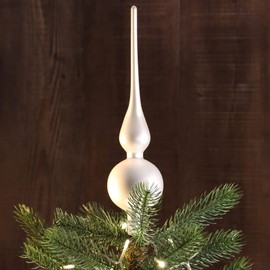 Com-four® Christmas Tree Topper, Real Glass Christmas Tree Topper for Christmas Tree