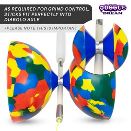 Juggle Dream SuperGlass Fibre Diabolo Handsticks with String - these Juggling Diablo Hand Sticks are Designed for Grinds and Stick Releases (White)