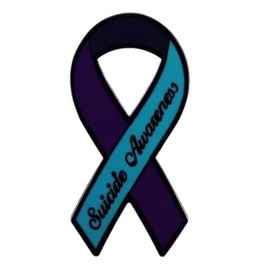 haohaoyu Suicide Awareness Ribbon Enamel Brooch Pin Bulk Purple Teal Ribbon Lapel Pin Suicide Prevention Awareness Enamel Pin Brooch Jewelry Gift
