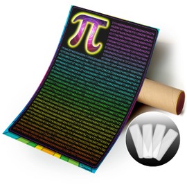 Educational Math Posters, Mathematical Number Pi to 1801, Math Classroom Science Educational Teacher Learning Homeschool Display Supplies Teaching, Math Algebra High School Posters College 16x24