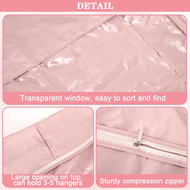 Space Saving Hanging Garment Bag with Self Compression Zipper, Space