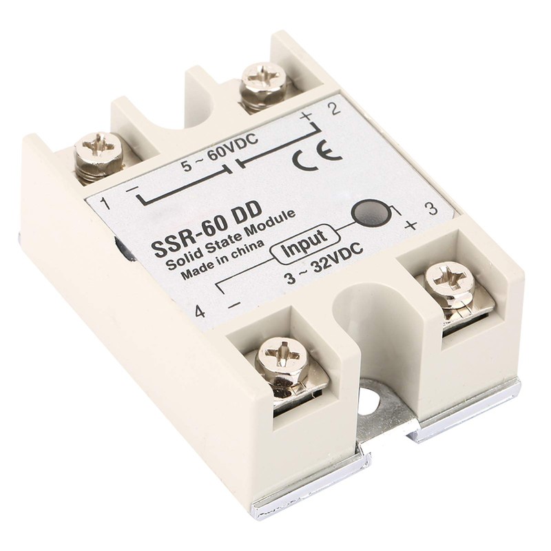 Solid State Relay Module, SSR-60DD 60A Input 3-32VDC Output 5-200VDC,