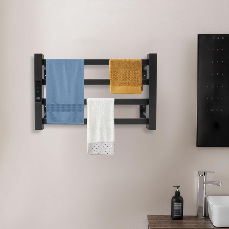 Giciashop Towel Warmer for Bathroom, 4 Tier Wall Mounted Heated