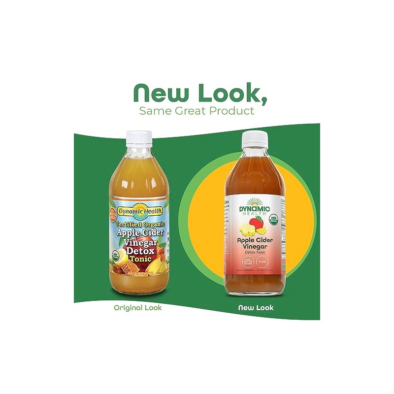 Dynamic Health Apple Cider Vinegar Detox Tonic Organic | 16