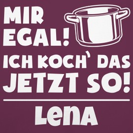 Geschenk mit Namen personalisiert by Shirtracer - Apron - Cooking Apron - Mir egal ich koch das jetzt so - with name, 9 Aubergine