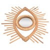 Nordic Makeup Mirror Rattan Woven Eye Shape Wall Hanging Mirror
