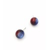 Leetie Lovendale Cobalt Blue and Red Moonglow Lucite Harlequin Stud