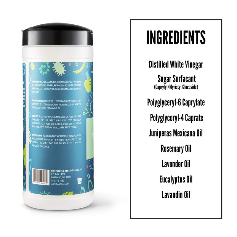 Aunt Fannie's Vinegar Cleaning Wipes, 35 Count (Eucalyptus, 6-Pack)