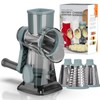 Cheese Grater Cheese Shredder with 3 Interchangeable Blades, Rotary Cheese