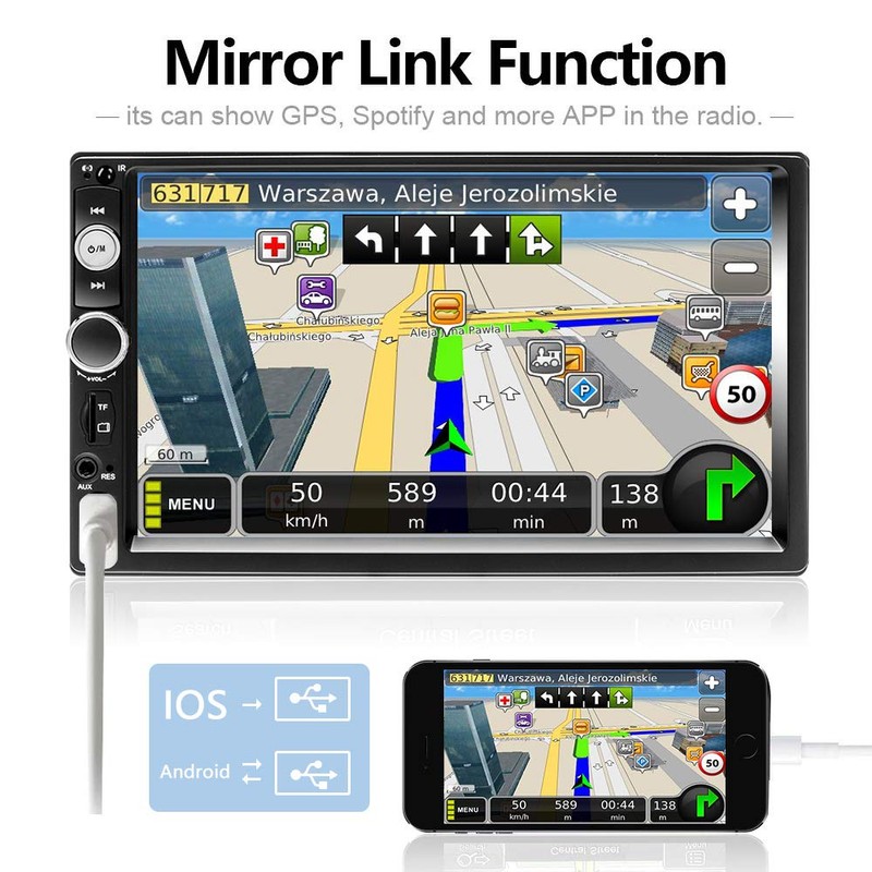 AMPrime Double Din Car Stereo Radio with Bluetooth 7” Touch