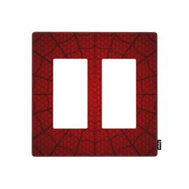 Pznen Red Spider Web Double Rocker Light Switch Covers Hero Theme Cool 2-Gang Wall Plate Decorator Device Mount Plug Cover Home Decorative Office