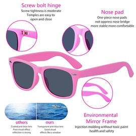 ALWAYSUV Children's Polarised UV Protection Fashion Comfortable Sunglasses for Boys / Girls Age 3-10 Years, red