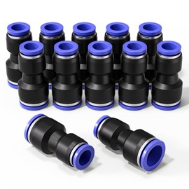 Bwintech PG10-14 Pneumatic Straight Reducer Push to Connect Adapter Quick Release Reducer Fittings 10 mm to 14 mm Pack of 12