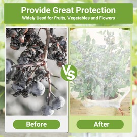 ENPOINT Plant Protector Bags, 20PCS 2.3 Ft x 2.3 Ft Large Fruit Protection for Tree Watermelon Bananas Cantaloupe, Nylon Mesh Insects Birds Critters Netting Barrier for Plants