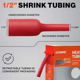 Dowire Heat Shrink Tubing 1/2" - Adhesive Lined - 3:1 Ratio - Waterproof Marine Grade Shrink Tube - Wire Shrink Wrap Tubing - Red - 20 Feet