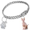 Hillban Cat Collar Diamond Chain Glitter Collar Walking Metal with
