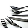 Uniturcky Stainless Steel Mirror Polished Black Flatware Set , Steak