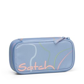 satch Extra Large Pencil Case including Divider Compartment, Zip-Up Pocket, Pen Holder Set, Square Viewing Window for Timetable, Vivid Blue - Light Blue