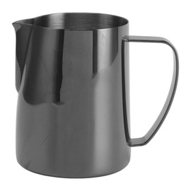 Milk Frothing Pitcher 304 Stainless Steel Coffee Steaming Pitcher Multipurpose Coffee Milk Cup for Home Black 600ml