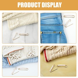 COHEALI 10Pcs Jean Waist Tightener Clips - Metal Safety Pins for Pants, Skirts, Dresses - Portable and Durable Waistband Fasteners for Everyday Wear and Special Occasions