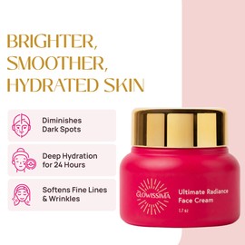 GLOWISSIMA Ultimate Radiance Face Cream – Brightening Anti-Aging Moisturizer, Smooths Fine Lines, Evens Tone, Firms, Fragrance-Free Clean Beauty