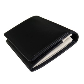 CLuaR Business Card Holder, Genuine Leather, Holds 50 Cards, Leather, Card Case, Sub Pockets, Double Shape, Large Capacity, Bi-color BI, 16. Black x Off White x Black