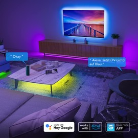 Govee WiFi LED Strip 5 m, Smart RGB LED Strip, App Control, Music Sync, Works with Alexa and Google Assistant, Colour Changing DIY Decoration for Bedroom, Living Room