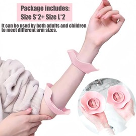 2 Pairs of Silicone Wrist Bands for Washing Face,Spa Wristbands for Prevent Liquid from Spilling Down Your Arms,Arm Bands for Face Wash Wrist Strap to Prevent Sleeve-wetting (Pink)