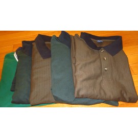 Unbranded Men Golf Shirt XL Fancy Contrast Collar  5 Pc 3 Color 100 % Cotton Pique knit