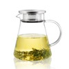CNGLASS 30.5oz/900ml Glass Teapot Stovetop Safe,One-Touch Clear Tea Kettle,Blooming and