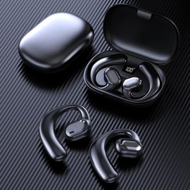 TEDATATA Bluetooth Headsets Wireless Bone Conduction Earphones,with Digital Display Charging Compartment,IPX5 Waterproof and Sweatproof,Type-c Fast Charging,Sports Earphones, Suitable for Sports