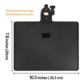 Geekria for Creators Microphone Stand Tray, Clamp On Shelf, Adjustable Rack Holder, Sound Card Tray, Clamp-On Rack Tray Attachment Suitable for Stage, Live Streaming, Recording (Black/Large)