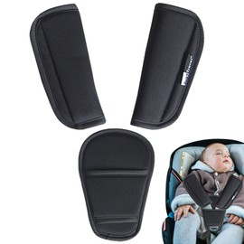 3 Pcs Baby Pad Shoulder Strap and Crotch Cover Set | Universal Stroller High Chair Car Seat Strap Cover, Soft Comfort Seat Belt Cover Cushion Suit for Toddlers Toddlers and Kids