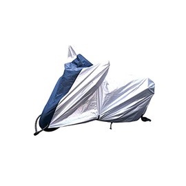 Emerson EM-294 Economy Type Bike Cover, S Size, 74.8 x 43.3 x 47.2 inches (190 x 110 x 120 cm), Silver & Blue, 210 Denier Oxford Fabric, Windproof, Rainproof, UV Protection, Stretchable Type, Two Tone