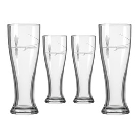 Rolf Glass | Fly Fishing Beer Pilsner 16oz | Set of 4 | Engraved Beer Pilsner | Lead-free beer glasses | Made in the US | Outdoors Lifestyle