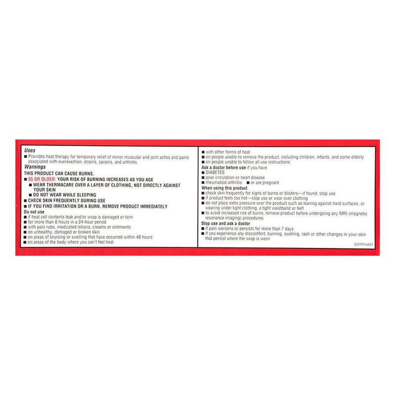 Performance Health Supply *24-Pieces* ThermaCare Heatwraps Advanced Back Pain Therapy