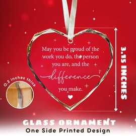 Thank You Gifts for Women - Appreciation Gifts for Women, Boss, Coworkers, Manager, Mentor, Teacher, Nurse, Mom, Friends - Thank You Christmas Ornaments 2024 - Difference Maker Gifts - Glass Ornament